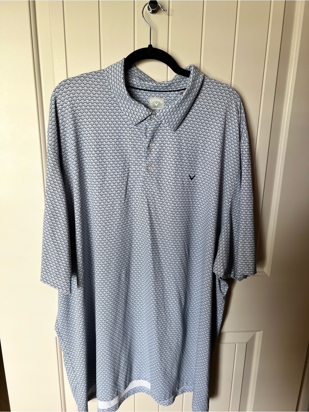 Callaway Light Blue Geometric Print Polo